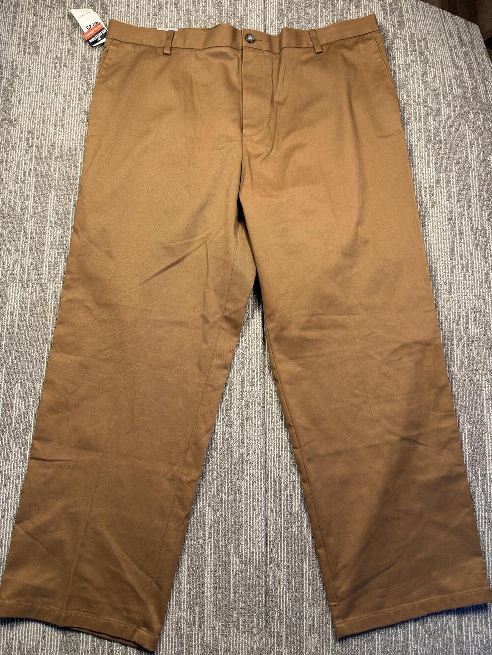 Dockers Signature Khaki Pants Mens 40x29 Brown Straight Fit Flat Front Casual